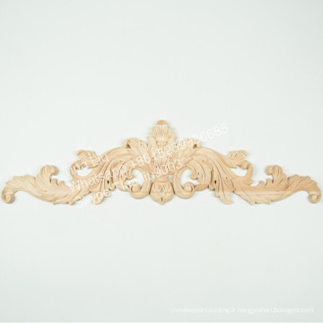 Applique En Bois Longue Onlay Applique Unpainted Rose Fleur Porte Décor À La Maison De Style Européen